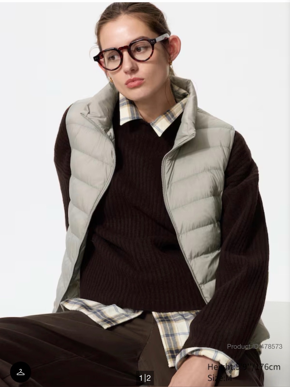 Uniqlo Light Gray Quilted Down Vest - Men's Sleeveless Jacket
